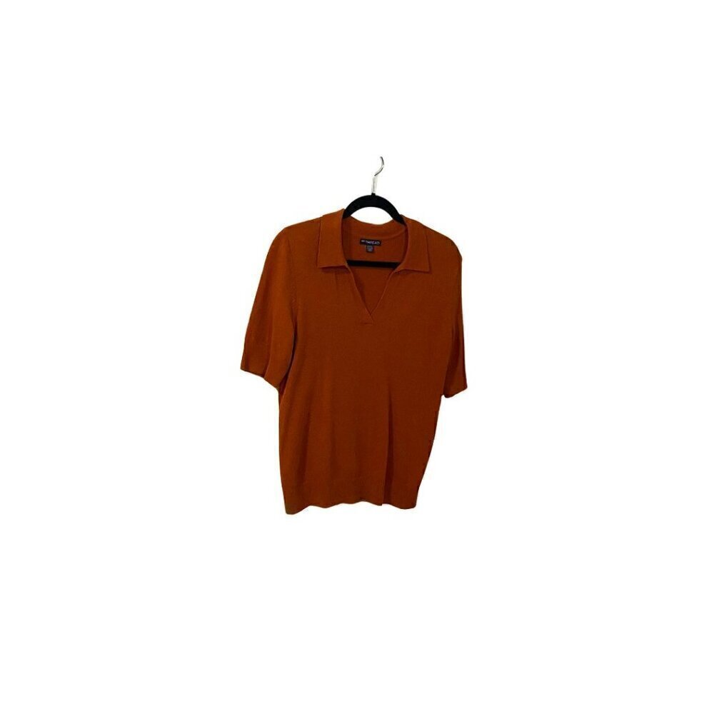 En Thread Burnt Orange Womans  Sweater with Collar